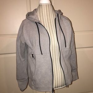 COPY - GREY ADIDAS HOODED STADIUM ZIP UP JACKET